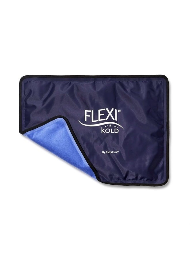 NatraCure FlexiKold Reusable Gel Large Ice Pack with Straps – Cold Compress Gel Cold Pack for Injuries – Flexible Medical Ice Wrap for Back, Shoulders, Legs, Knees, Sciatica, Muscle Pain – Standard  - Image 1