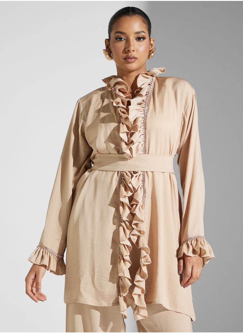 hayas closet Ruffle Detail Shirt & Pant Set  - Image 3
