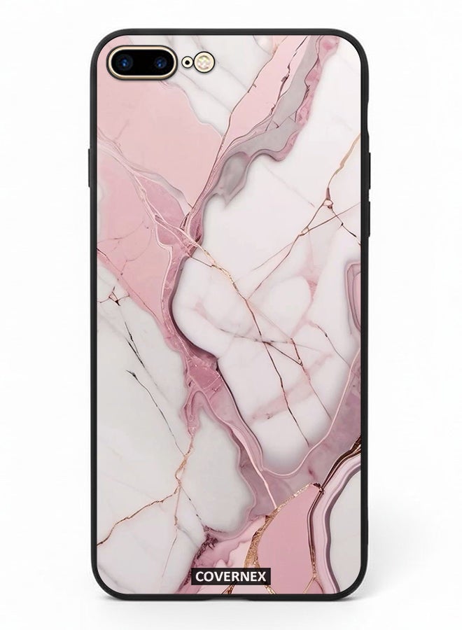 Covernex Apple iPhone 7 Plus Protective Case Cover Printed Featuring Rose Quartz Marble Texture - Image 2