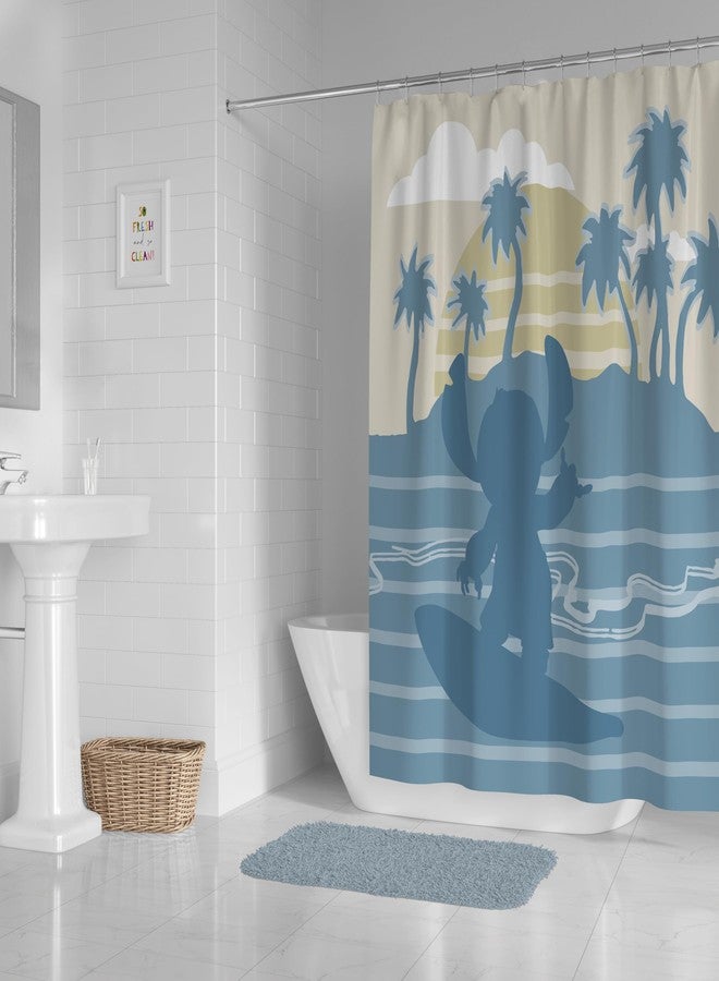 Jay Franco Disney Lilo and Stitch Shower Curtain - Licensed Bathroom Décor for Kids or Teens - 70 x 72 Inch Washable Fabric Curtain - Image 2