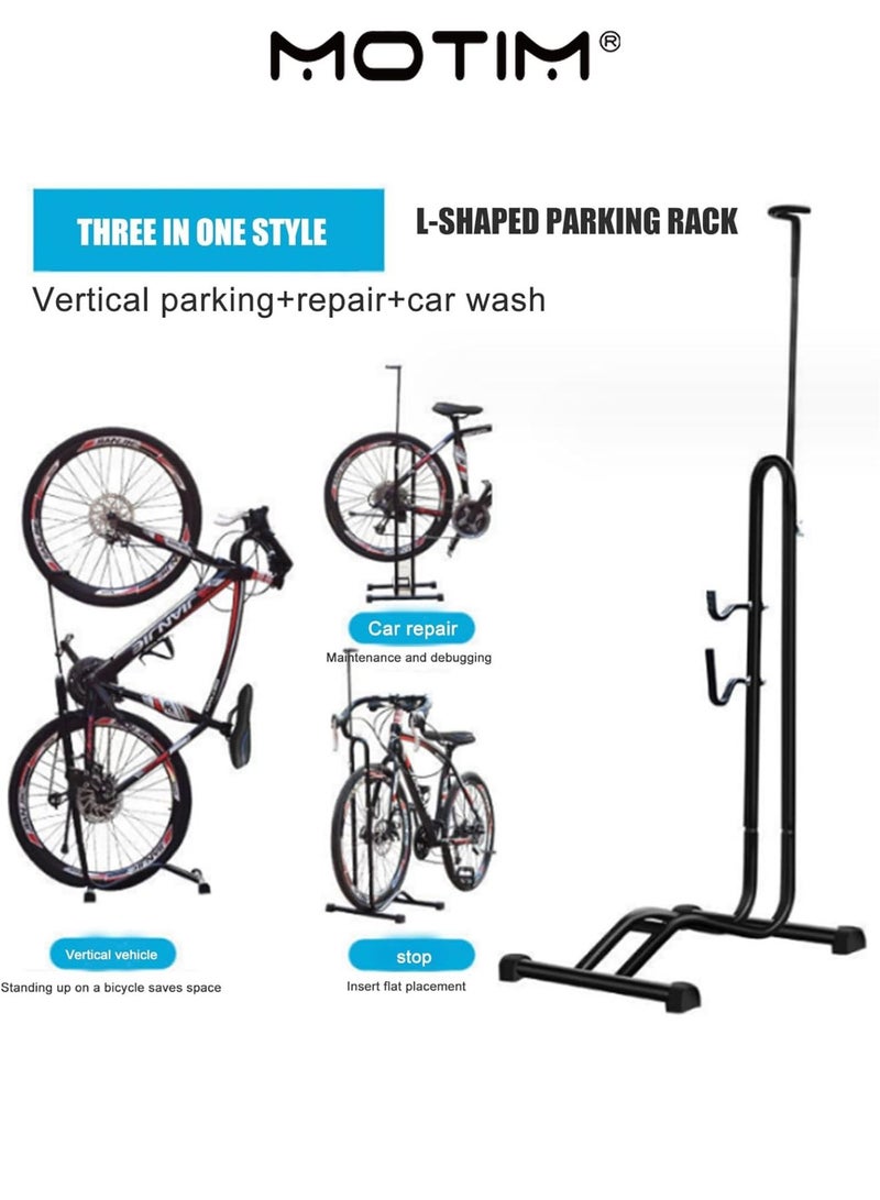 Motim Bicycle Parking Rack Adjustable Height Space-Saving Floor Mount Bicycle Rack for Garage or Home Holder Safe Storage Locking Stand for Mountain and Road Bikes - Image 3