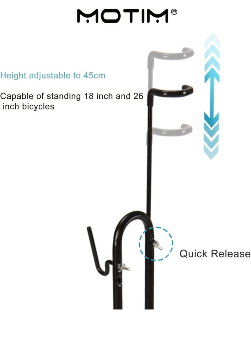 Motim Bicycle Parking Rack Adjustable Height Space-Saving Floor Mount Bicycle Rack for Garage or Home Holder Safe Storage Locking Stand for Mountain and Road Bikes - Image 4