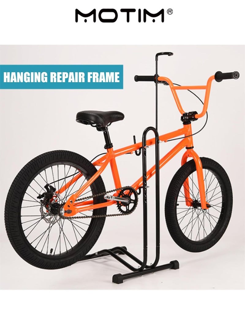 Motim Bicycle Parking Rack Adjustable Height Space-Saving Floor Mount Bicycle Rack for Garage or Home Holder Safe Storage Locking Stand for Mountain and Road Bikes - Image 2