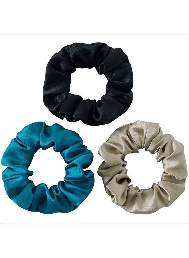 SOBONNY Silk Scrunchies for Women Silk Hair Ties for Sleep and Night 100% Mulberry Silk Scrunchies for Hair Hair Accessories Frizz&Breakage Prevention Better Than Satin Scrunchies-3pack - Image 1