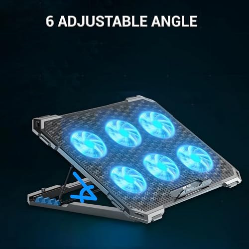 Ant Plus Dracula 60 Laptop Cooling Pad, Gaming Laptop Cooler with 6 * 1 Quite Fans, Fan Speed Controller 5 Height Adjustable Angle 2 USB Ports Compatible for Laptop, Notebook up to 17” - Image 4