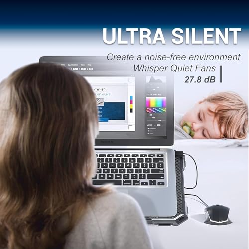 Ant Plus Dracula 60 Laptop Cooling Pad, Gaming Laptop Cooler with 6 * 1 Quite Fans, Fan Speed Controller 5 Height Adjustable Angle 2 USB Ports Compatible for Laptop, Notebook up to 17” - Image 2
