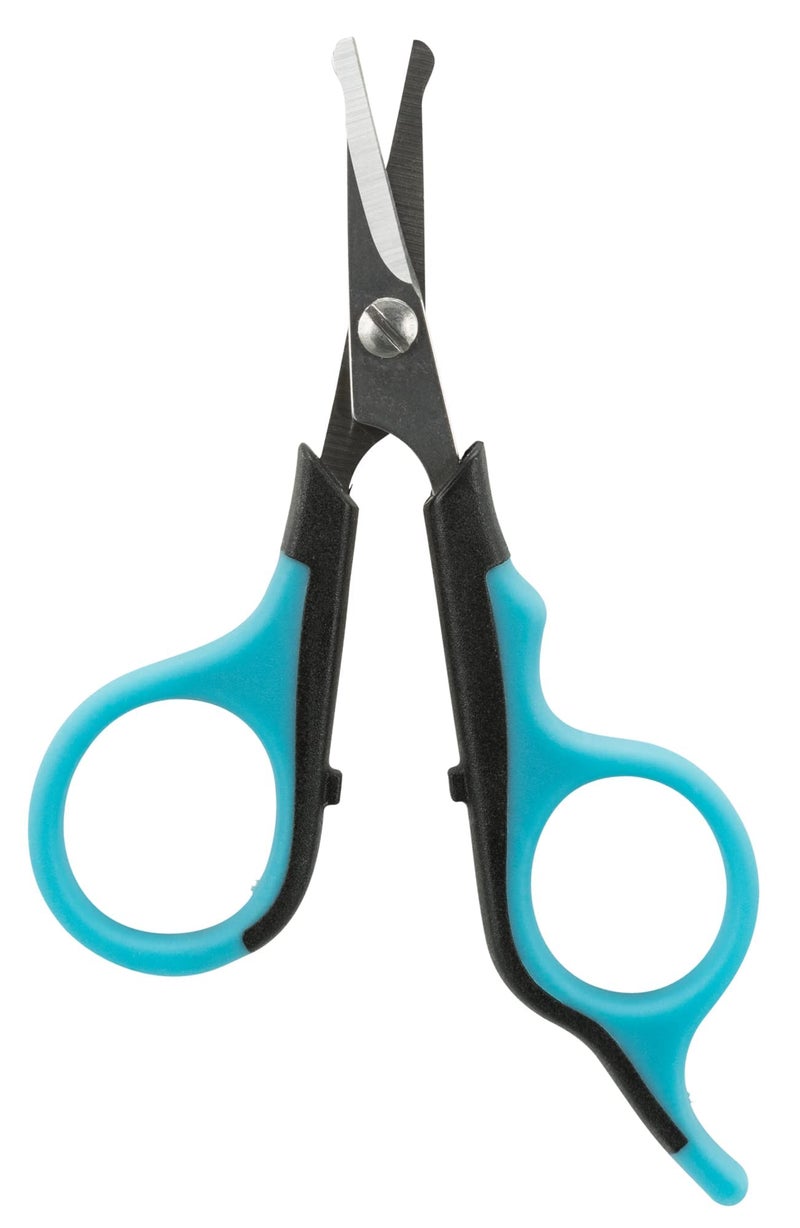 TRIXIE Face And Paw Scissors | Stainless Steel Grooming Scissors For Dogs And Cats | Non-Slip Rubber Handle For Easy Grip | Round-Tip Design Makes It Safe To Use Around Your Pets Face 9Cm - Image 1