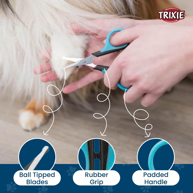 TRIXIE Face And Paw Scissors | Stainless Steel Grooming Scissors For Dogs And Cats | Non-Slip Rubber Handle For Easy Grip | Round-Tip Design Makes It Safe To Use Around Your Pets Face 9Cm - Image 2