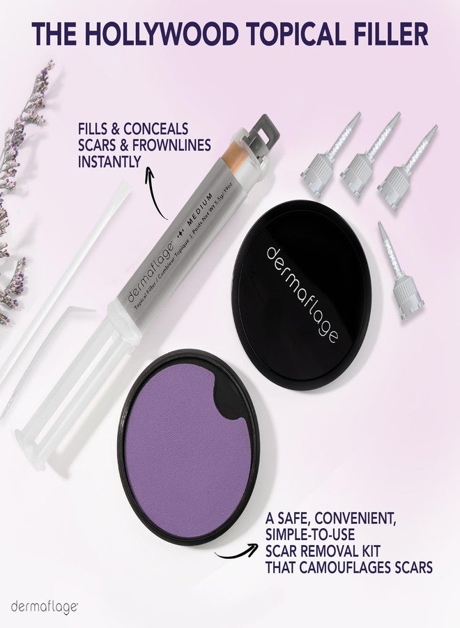 Dermaflage Scar Filler Kit - Medium - Deep Scar Cover and Waterproof Concealer for Acne Scars Wrinkles, and Ice Pick Scars Makeup, 1 mo supply - Image 2