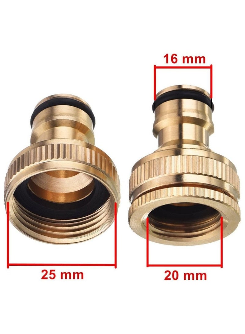 CMGTYYD 3 Pieces 1/2 Inch & 3/4 Inch 2-in-1 Garden Hose Quick Connector Brass Quick Hose End Connector Garden Hose Nozzle Connect Kit for Kitchen Garden Outdoor Hose Pipe Tool - Image 4