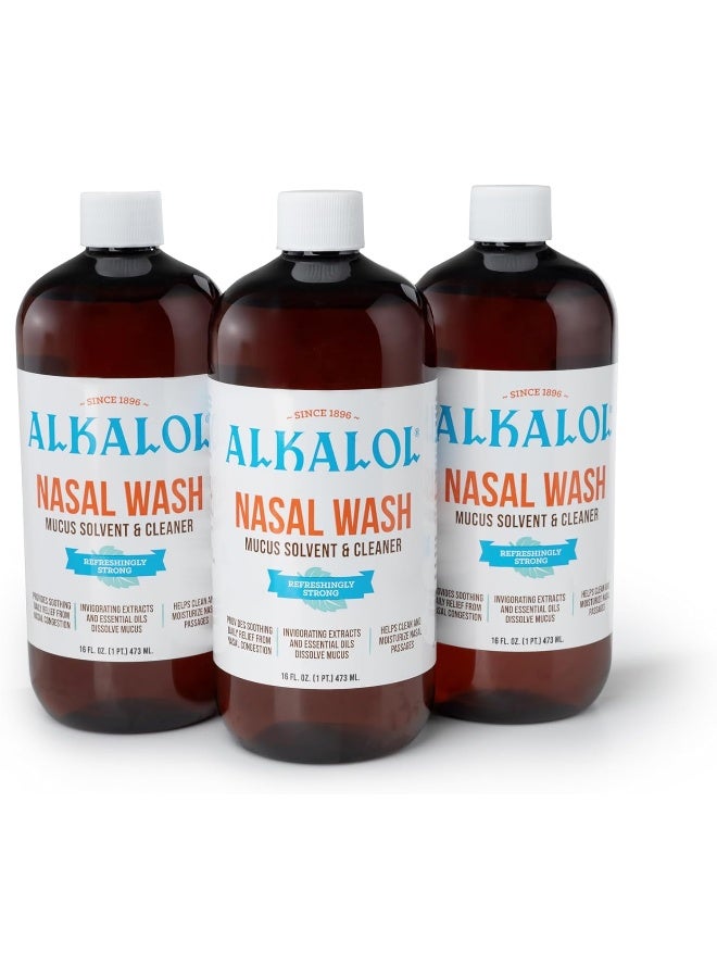 Alkalol محلول الكالكول الأصلي لغسل الأنف، (3 عد - 16 أونصة سائلة) - Image 1