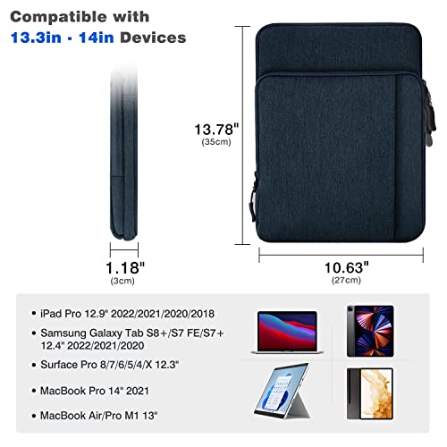 Dadanism 13 Inch Tablet Sleeve Shoulder Bag Carrying Case for iPad Pro 13" M4 2024, iPad Air 13" 2024, iPad Pro 12.9" M2, Galaxy Tab S10+ Plus/S9 FE+/S9+ Plus 12.4", reMarkable Paper Pro 11.8", Indigo - Image 2