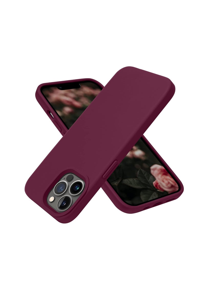 Generic - Silicon Case with Micro Fiber Layer Inside Compatible with iPhone 14 Pro (Wine Red) - Image 1
