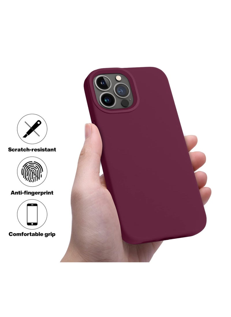 Generic - Silicon Case with Micro Fiber Layer Inside Compatible with iPhone 14 Pro (Wine Red) - Image 1