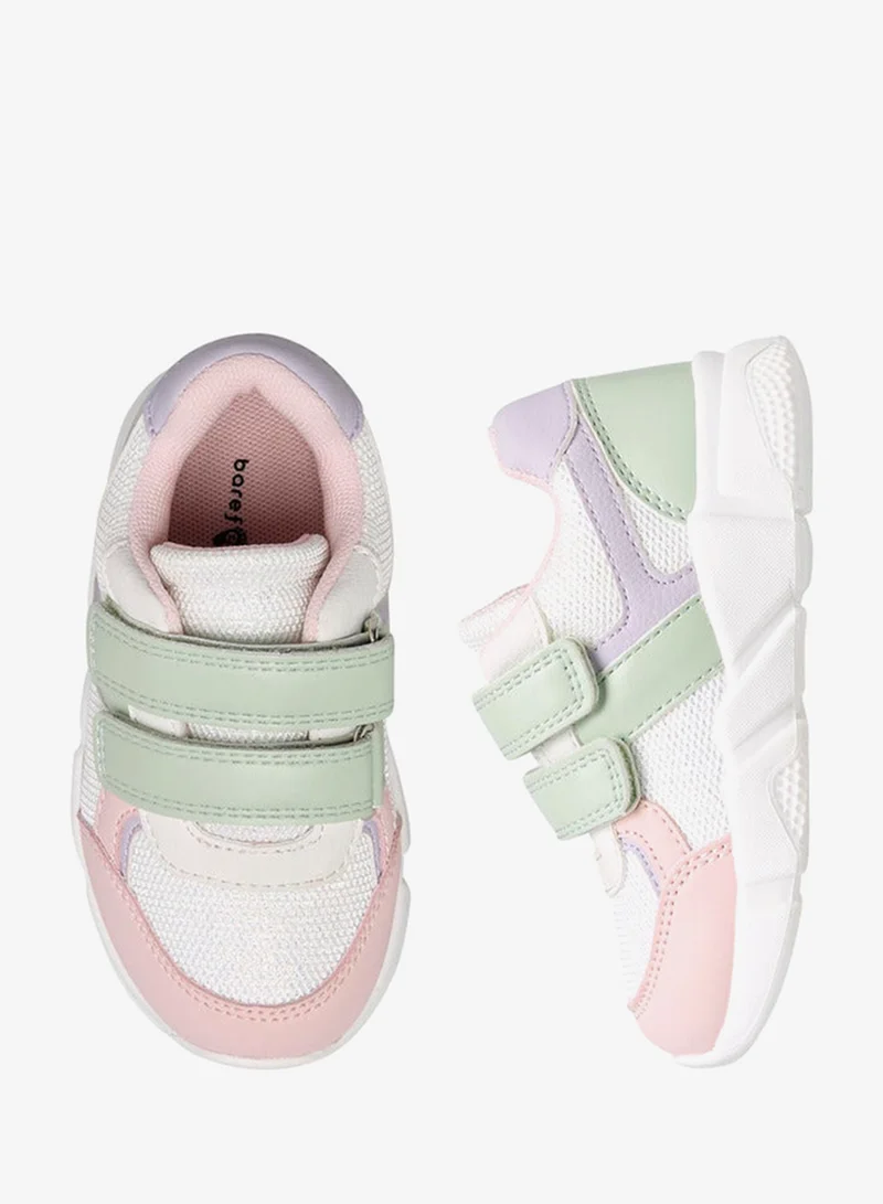 Barefeet Panelled Sneakers with Hook and Loop Closure