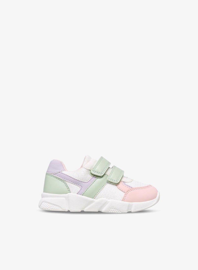 Barefeet Panelled Sneakers with Hook and Loop Closure - Image 1