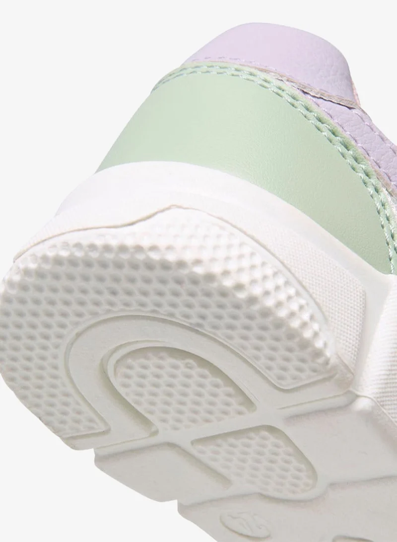 Barefeet Panelled Sneakers with Hook and Loop Closure