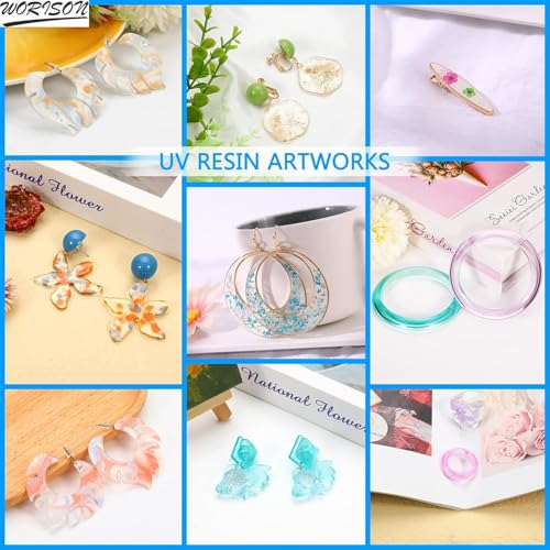 Worison Clear Hard UV Cure Epoxy Resin Supplies Premixed Activated Glue Fast Curing Starter Jewelry Making Kit (25 Gram) - Image 5