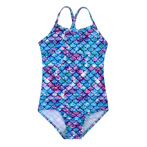 HONISEN Little Toddler Girls One Pieces Swimsuit Cute Swimwear Bathing Suits Color Scale 5T - Image 1