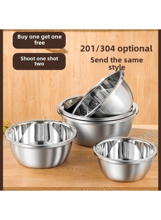 Basin Extra Large Food Baking Kitchen Grade Basin Household Soup Basin Vegetable Washing Egg And Basin Extra Thick 304 Stainless Steel-Specifications:Sus304 Ultra-thick 24cm Solid Basin + Leakage Plate Supports Potion Inspection-Color:Default Items - Image 2