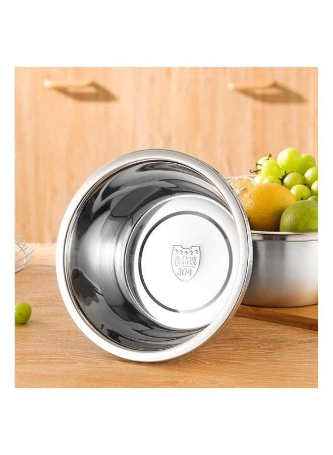 Basin Extra Large Food Baking Kitchen Grade Basin Household Soup Basin Vegetable Washing Egg And Basin Extra Thick 304 Stainless Steel-Specifications:Sus304 Ultra-thick 24cm Solid Basin + Leakage Plate Supports Potion Inspection-Color:Default Items - Image 4