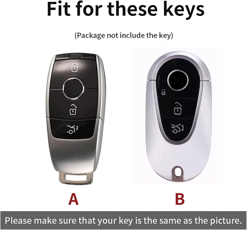ontto Leather Key Fob Cover Keyring for Mercedes A C E S G GLS CLA Class - Image 2