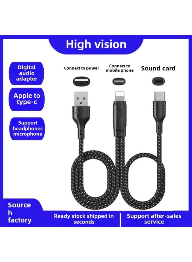 Applicable To Aiken Live Broadcast Sound Card OTG Adapter Mobile Phone Live Broadcast Sound Card Adapter Charging OTG Audio Adapter-Model:T30B TYPE-C To Android + Usb - Image 2