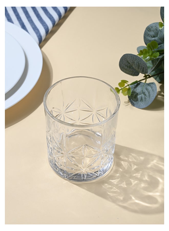 Ollieroo كؤوس ويسكي قديمة مزخرفة - كوب زجاجي متين سعة 300 مل للكوكتيلات، الماء، العصير، البيرة، النبيذ - مجموعة زجاجية خاصة، أدوات مائدة، آمنة للغسالة - Image 3