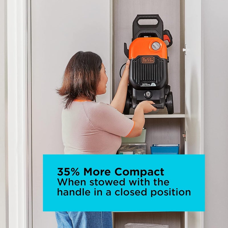 بلاك اند ديكر غسالة الضغط من BLACK+DECKER بقوة 2000 واط و 150 بار/2100 رطل لكل بوصة م��بعة، موديل BEPW2000-B5 مع ضمان لمدة سنتين - Image 4