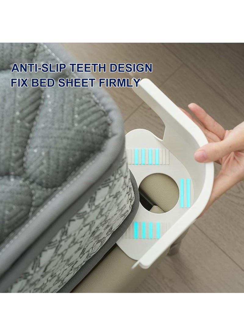 Relex Lock Sheet Holders Set of 4, Heavy Duty Fitted Sheet Straps with Secure Clips, Universal Fit for All Mattress Sizes (King, Queen, Twin), Keep Sheets Snug, No More Slipping (White) - Image 3