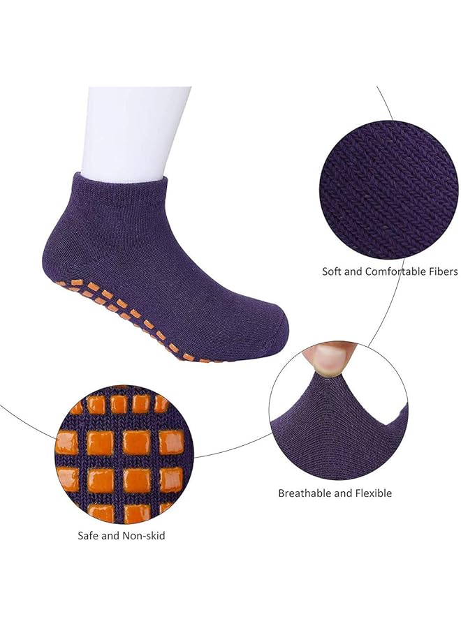 erorex Toddler Socks Baby Non Slip Socks 8 Pack Non Slip Kids Toddler Socks With Grip For 1 12 Years - Image 3