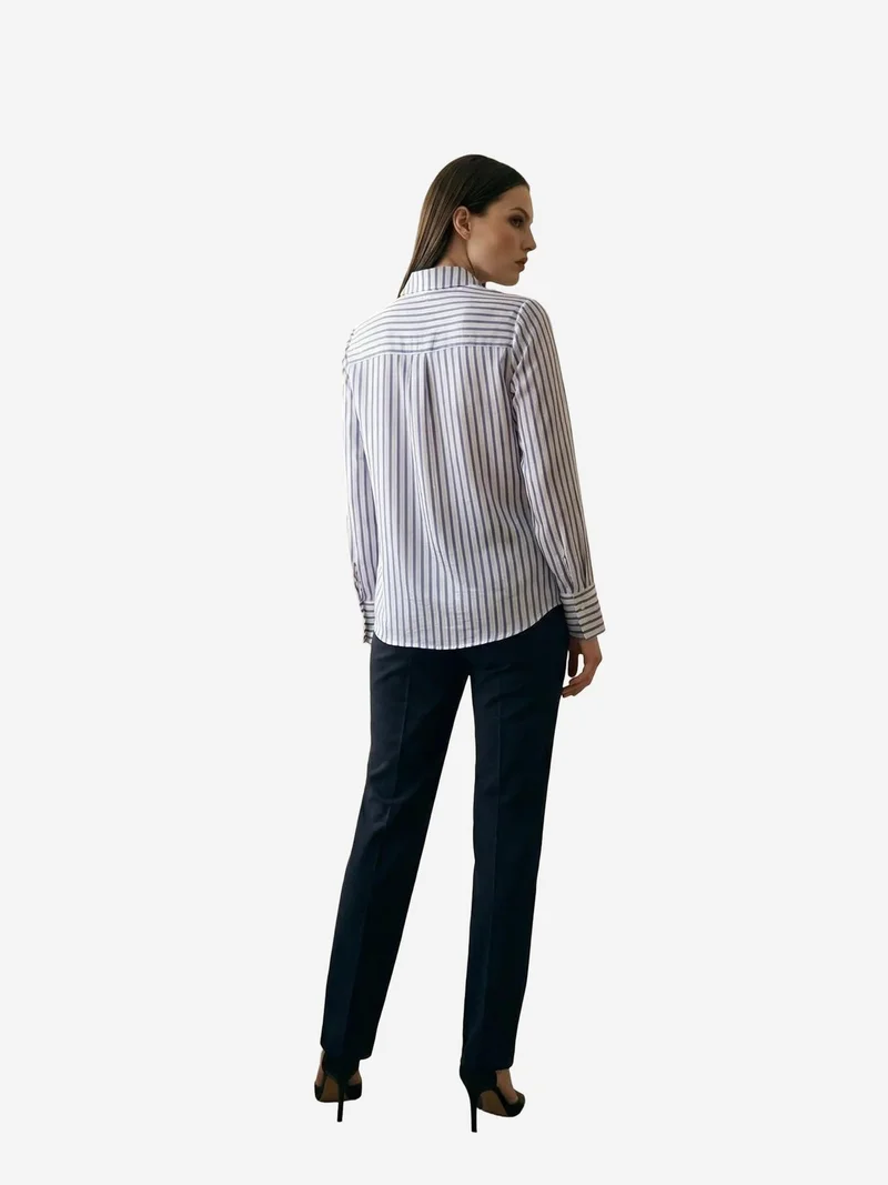 My Fashion Lilac Purple MY FASHION Striped Long-Sleeve Button-Front Shirt for Women | Best Price UAE