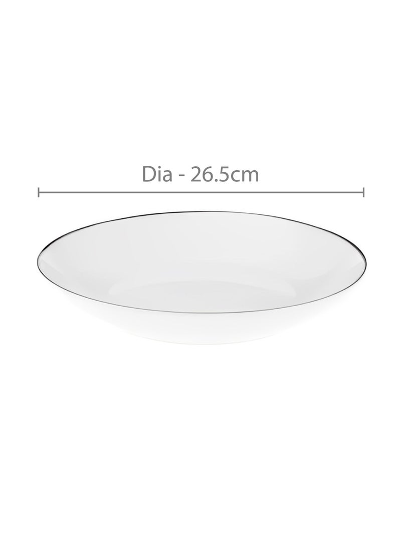 Handmade 2mm Platinum Rim Serving Platters Dinner Plate Fine Porcelain Material