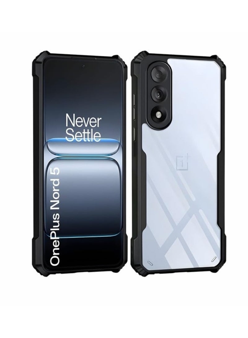 Case for OnePlus Nord 5 Hard PC Back Cover Case with Shockproof Premium TPU Border 360 Degree Impact Resistant Camera lens Protection Transparent Cover For OnePlus Nord 5 5G - Image 1