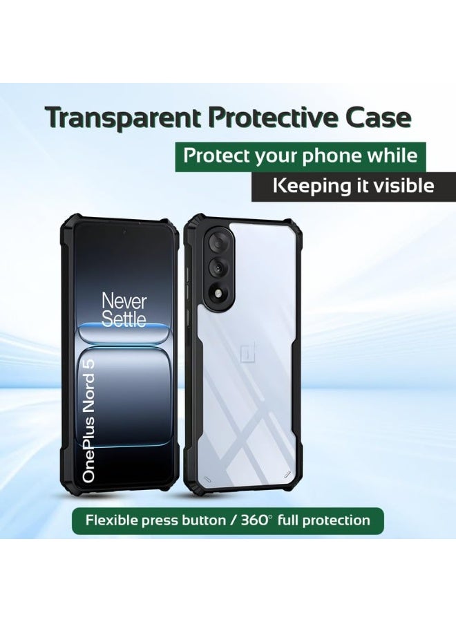 Case for OnePlus Nord 5 Hard PC Back Cover Case with Shockproof Premium TPU Border 360 Degree Impact Resistant Camera lens Protection Transparent Cover For OnePlus Nord 5 5G - Image 3
