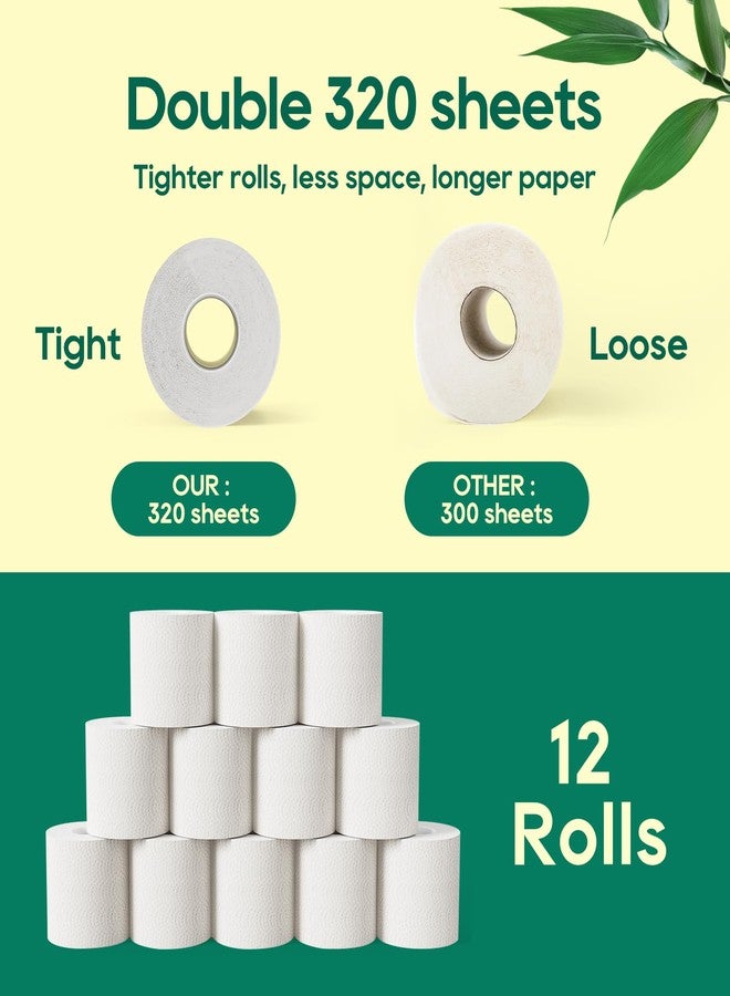ECOLipak Bamboo Toilet Paper 3 Ply, Septic Safe Toilet Tissue, 12 Double Rolls, 320 Sheets Per Roll, Tree Free, Non Toxic, Soft and Absorbent, Eco Friendly Dye-Free Paper, White - Image 5