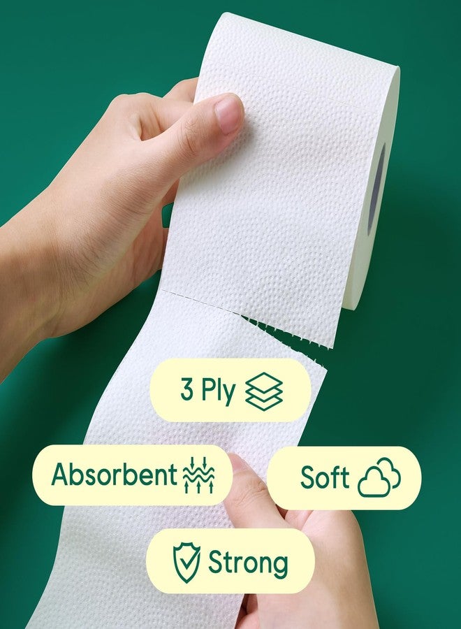 ECOLipak Bamboo Toilet Paper 3 Ply, Septic Safe Toilet Tissue, 12 Double Rolls, 320 Sheets Per Roll, Tree Free, Non Toxic, Soft and Absorbent, Eco Friendly Dye-Free Paper, White - Image 4