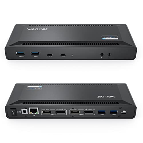 WAVLINK Universal USB C Laptop Docking Station Dual Monitors 5K/4K@60Hz with 65W Host Charging for Thunderbolt 4/3, USB-C Windows, Mac, Chrome, Ubuntu 20.04,22.04(2HDMI, 2DP, 6USB 3.0, 1Gbps Ethernet - Image 1