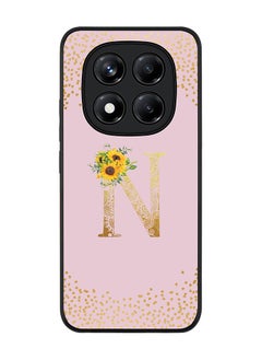 Stylizedd For Xiaomi Redmi Note 14 Pro 5G / X7 5G Case,Slim fit Camera Protection, Shockproof Thin Phone cover  - Custom Floral Monogram - N  (Pink )  - Image 1