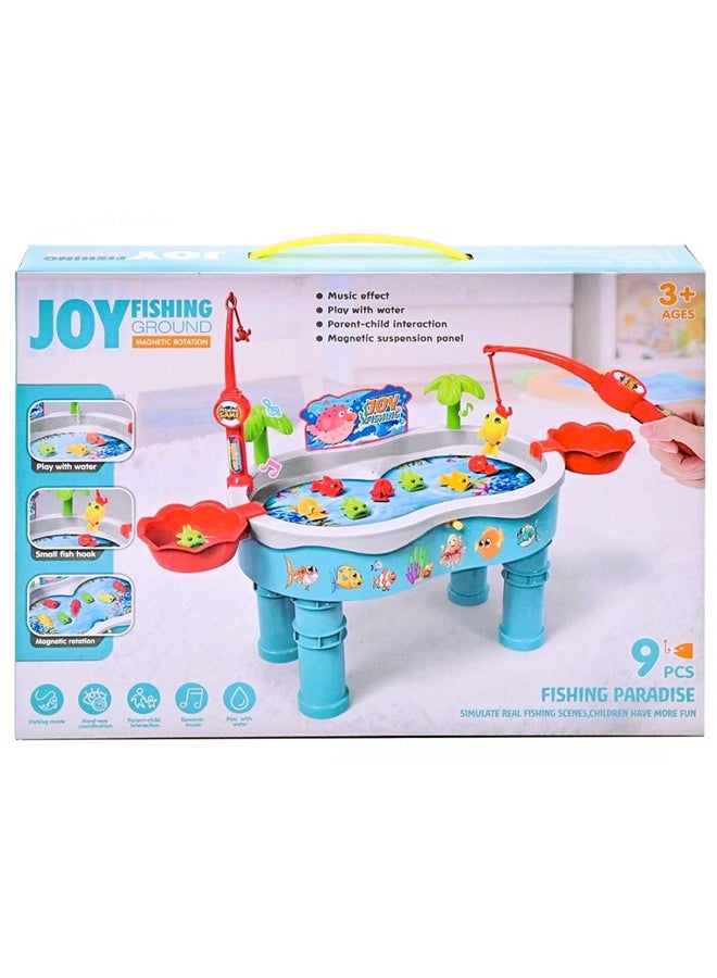 Table Fishing Game with Music 9 Fish - 7717B  - Image 1