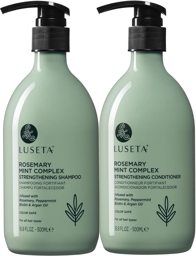 Luseta Rosemary Mint Shampoo and Conditioner Set for Stronger Thicker and Longer Strands Soft Shine AntiHair Loss and Thinning Growth Formula