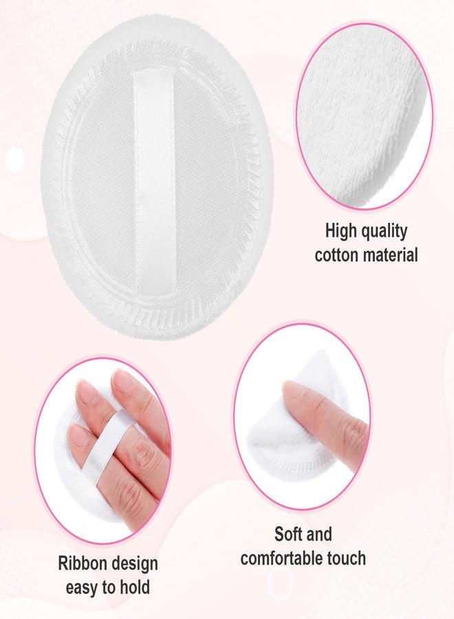ADLABLD 10 Pcs 100% Cotton Puff, Makeup Puff for Face, 2.36 inch Cosmetic Puffs Pads with Ribbon for Loose and Foundation(White) - Image 3