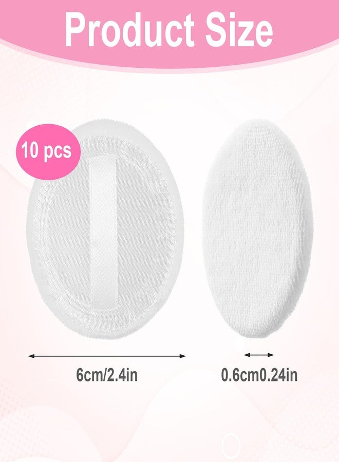 ADLABLD 10 Pcs 100% Cotton Puff, Makeup Puff for Face, 2.36 inch Cosmetic Puffs Pads with Ribbon for Loose and Foundation(White) - Image 2