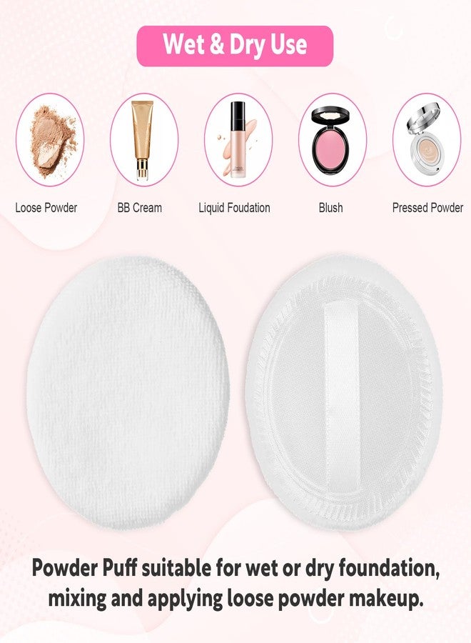 ADLABLD 10 Pcs 100% Cotton Puff, Makeup Puff for Face, 2.36 inch Cosmetic Puffs Pads with Ribbon for Loose and Foundation(White) - Image 4