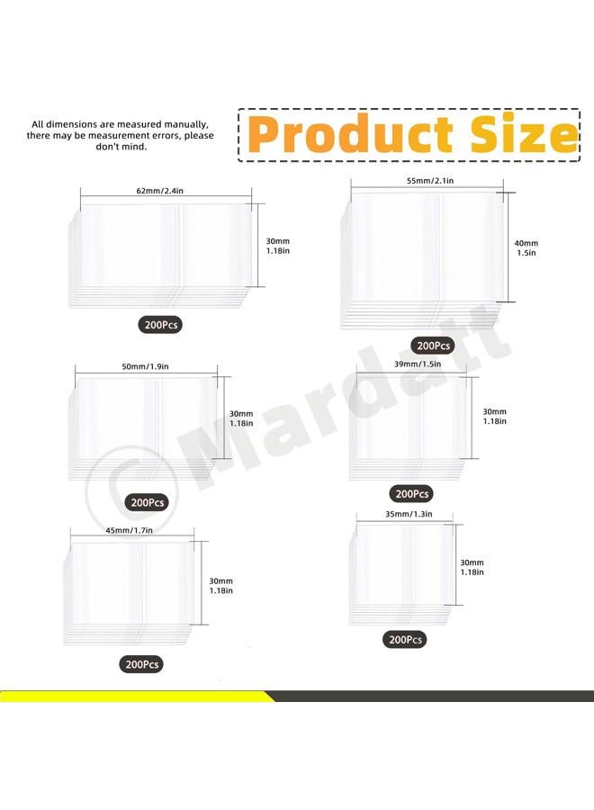 Mardatt 1200Pcs 6 Sizes PVC Heat Shrink Wrap Bands, Clear Heat Shrink Wrap Film Bottle Shrink Bands Perforated Shrink Seal Bands for Essential Oil Bottle Jars - Image 2