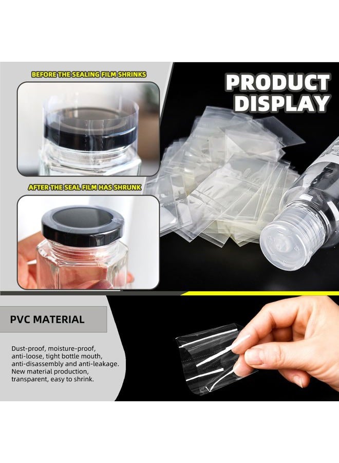 Mardatt 1200Pcs 6 Sizes PVC Heat Shrink Wrap Bands, Clear Heat Shrink Wrap Film Bottle Shrink Bands Perforated Shrink Seal Bands for Essential Oil Bottle Jars - Image 3