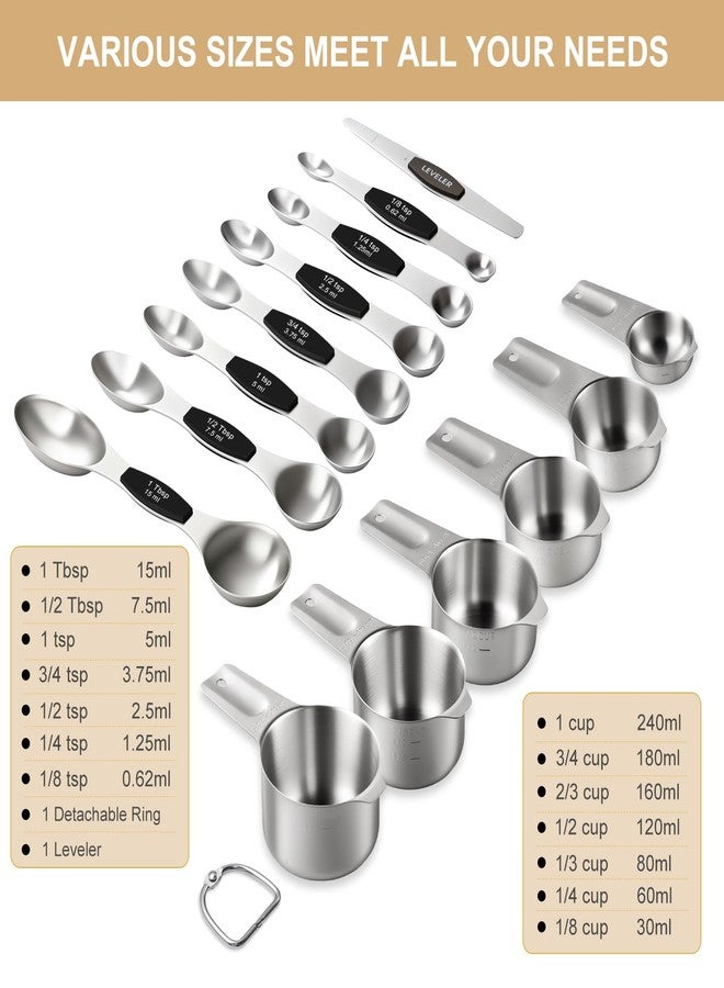 EWFEN 15-Piece Measuring Cups & Spoons Set (Black) - Image 2