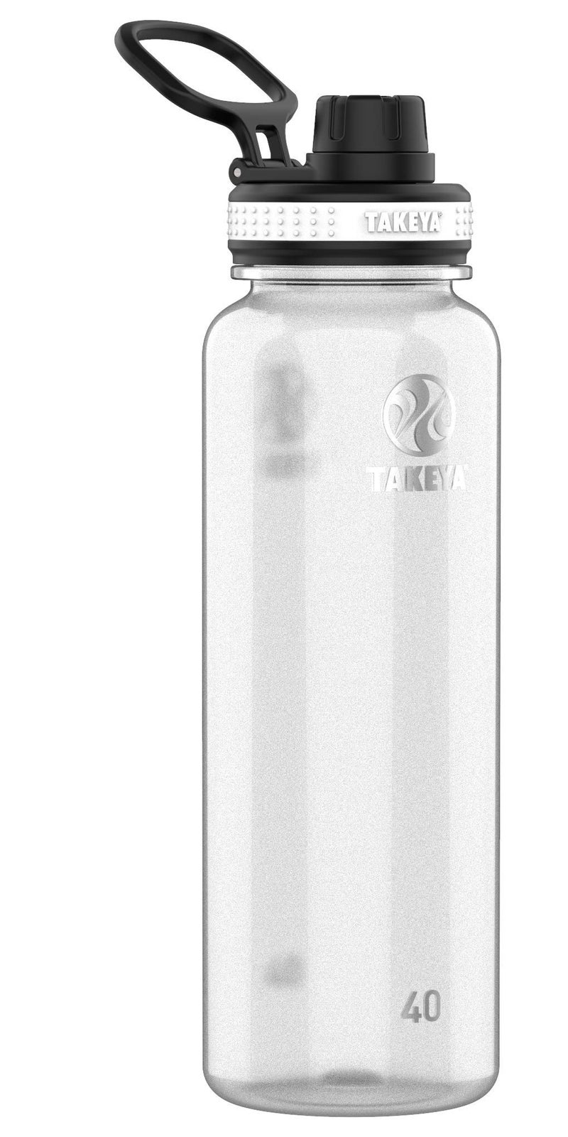 Takeya Tritan Water Bottle with Spout Lid Durable DishwasherSafe Water Bottle Simple Modern Bottle Reusable Water Bottle with LeakProof Lid 40 oz Clear