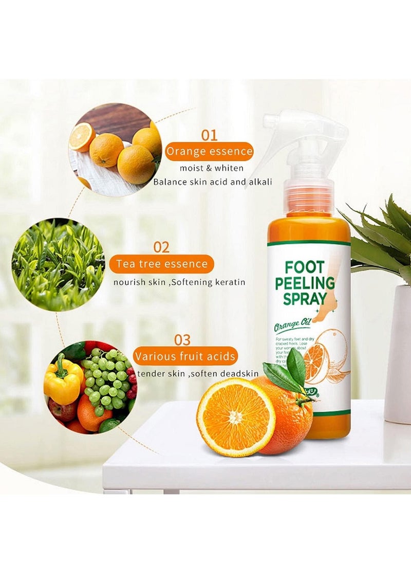 DubaiGallery Foot Peeling Spray Orange Oil - Remove Foot Dead Skin Within Seconds, Foot Peeling Spray Pedicure Hands Dead Skin, for Cracked Rough Heels, Dry Toe Skin & Calluses - Image 4