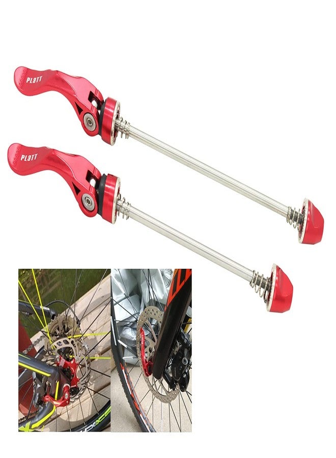 PLATT Bike Quick Release Skewers MTB Wheel Hub Skewers Front and Rear Axle Fit for Road Bike,Mountain Bike, BMX (Red,1Pair) - Image 2
